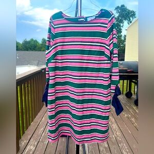 Draper James designer long sleeve pink green white navy fashion dress size 18/20